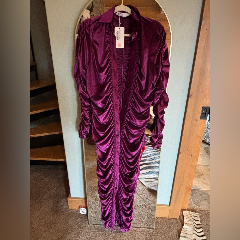 Rebdolls Eggplant Velvet Maxi Dress